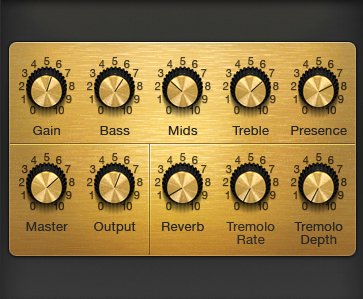 Amp simulator EQ panel