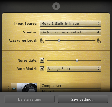 GarageBand's noise gate